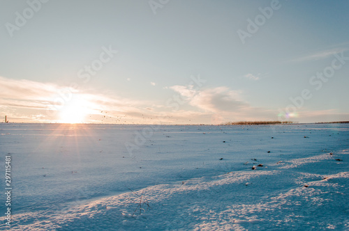 sunset over the sea of snow © Artur