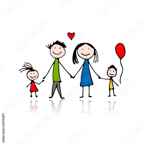 Happy family, sketch for your design