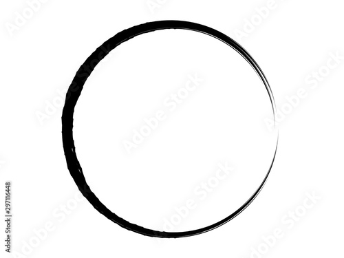 Grunge circle made of black paint.Grunge black oval shape made for marking.Grunge logo design.Grunge artistic oval shape.