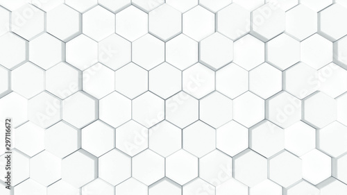 Abstract White Hexagon background