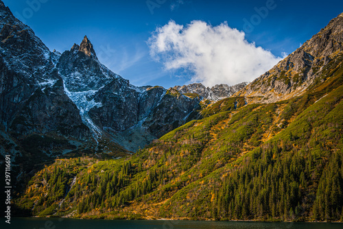 Obraz na płótnie Mnich widziany z Morskiego Oka, Jesień, Tatry w salonie