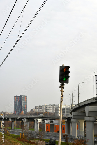 railway traffic lights in various modes of operation