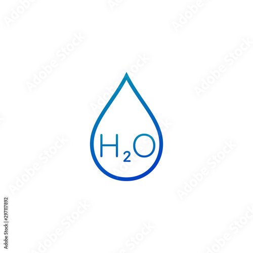 Water drops icon. Blue Liquid water symbol illustration. Outline waterdrop. Stock vector illustration isolated on white background.