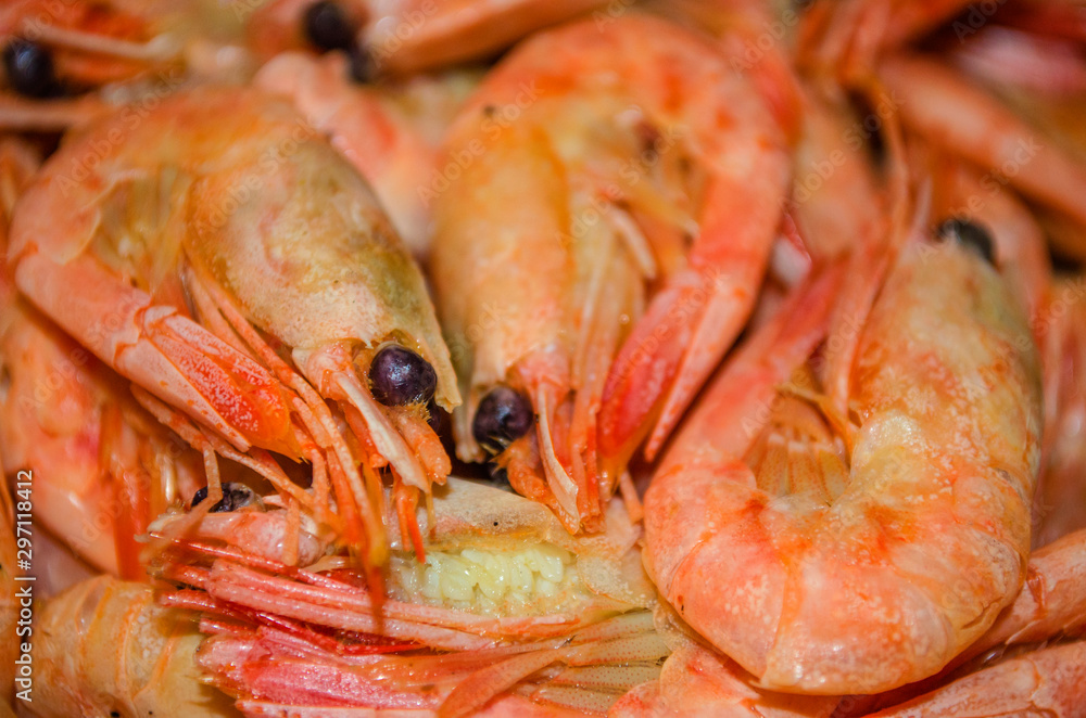 delicious boiled shrimp served on a dish delicious boiled shrimp served on a dish