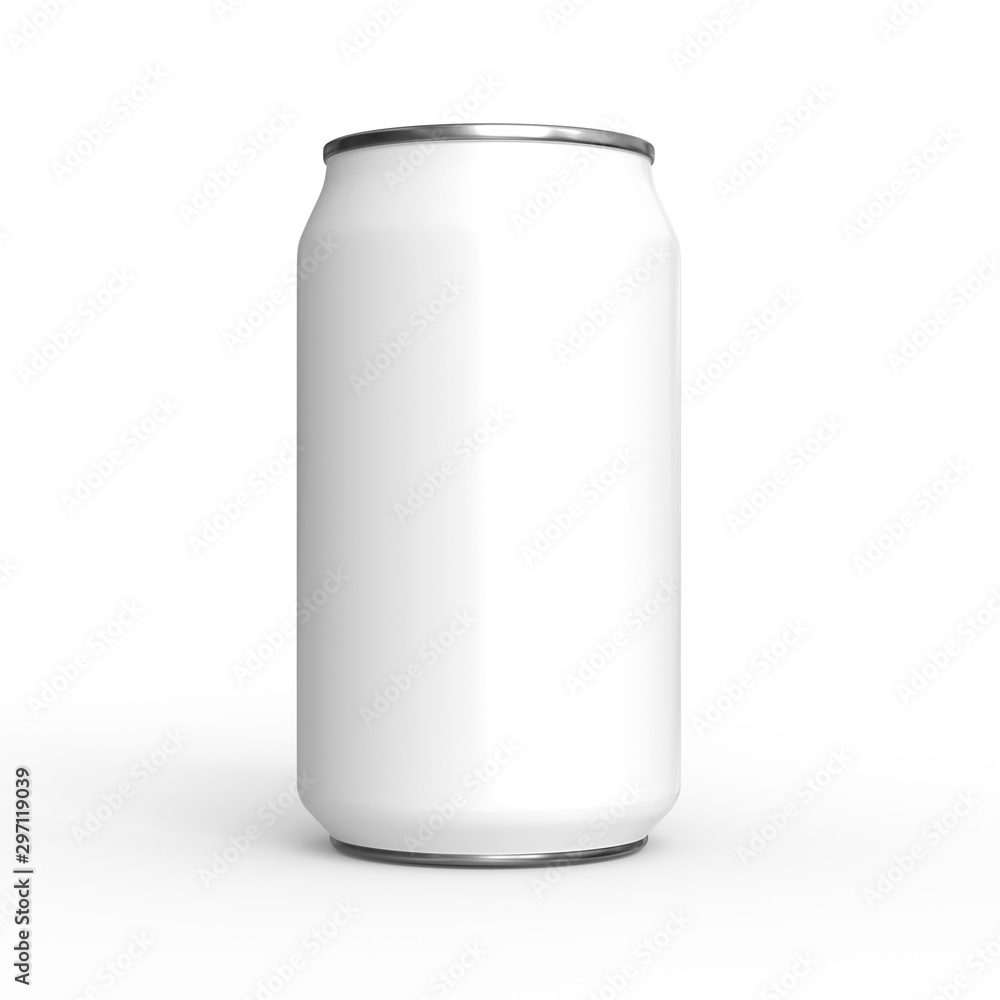 White aluminium can mockup. Blank metallic soda can. Isolated on white background. White aluminium can mockup. Blank metallic soda can. Isolated on white background.