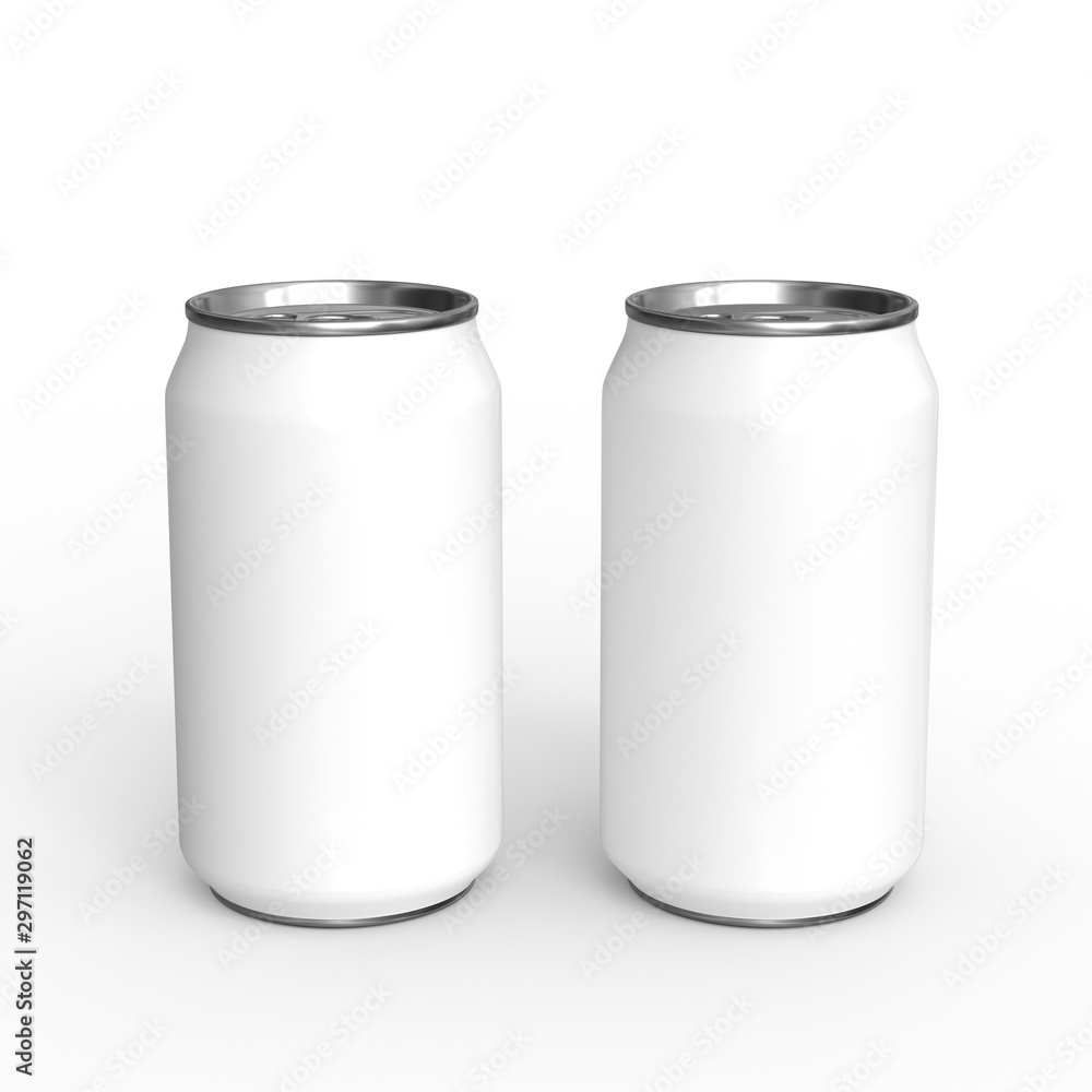 Aluminium can mockup. Blank metallic soda can. Isolated on white background. Aluminium can mockup. Blank metallic soda can. Isolated on white background.