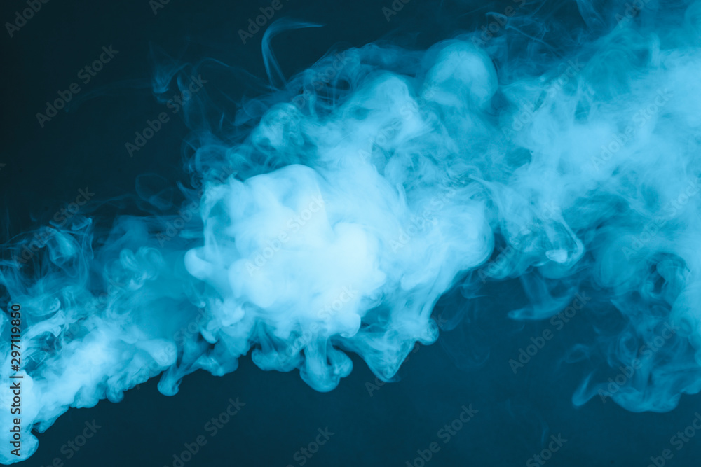 Cloud of vapor. Dark blue background - obrazy, fototapety, plakaty 