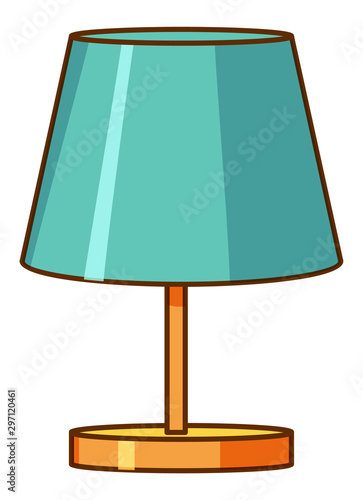 Blue lamp on white background