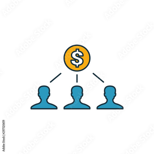 Shareholders outline icon. Thin line element from crowdfunding icons collection. UI and UX. Pixel perfect shareholders icon for web design, apps, software, print usage