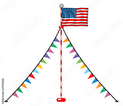 American flag and party triangles