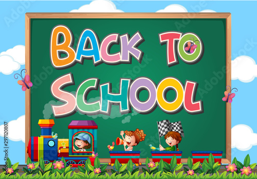 Back to school template with sign