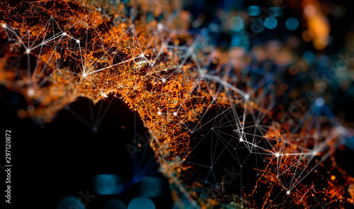 Fototapeta Naklejka Na Ścianę i Meble -  Communication technology for internet business. Global world network and telecommunication on earth cryptocurrency and blockchain and IoT. Elements of this image furnished by NASA