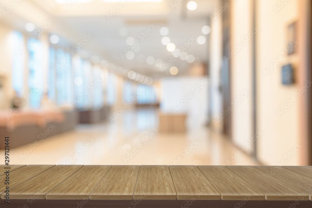 wooden shelves with view blurred backdrop.you can used for display products. or add your own text on space. wooden shelves with view blurred backdrop.you can used for display products. or add your own text on space.