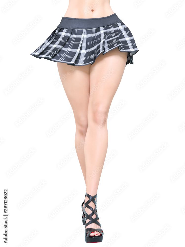 Long slender sexy legs woman short skirt cage. Long slender sexy legs woman short skirt cage.