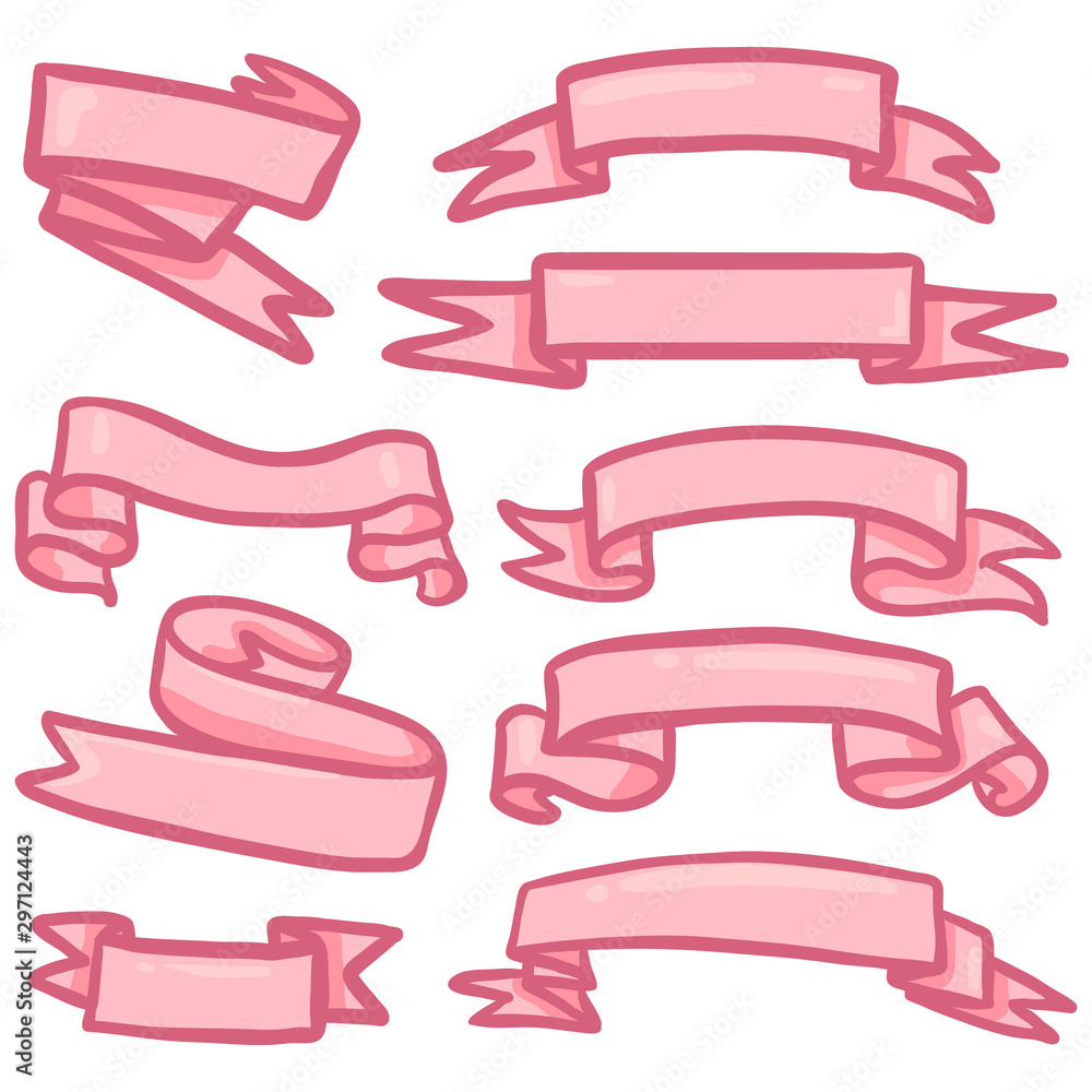 Vector Set of Cartoon Ribbons for Your Text