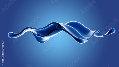 Splash fluid. 3d illustration, 3d rendering.