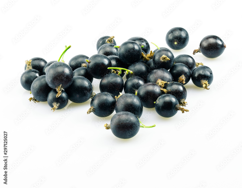 Blackcurrants isolated on white background