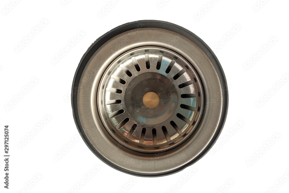 Obraz premium Stainless steel sink drain isolated on white background included clipping path.