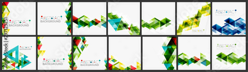Set of triangle geometric background design templates