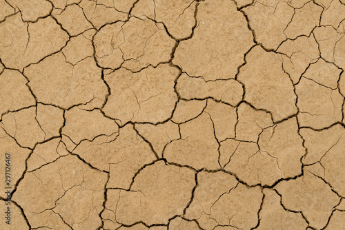 Clay sandy earth parched and cracked
