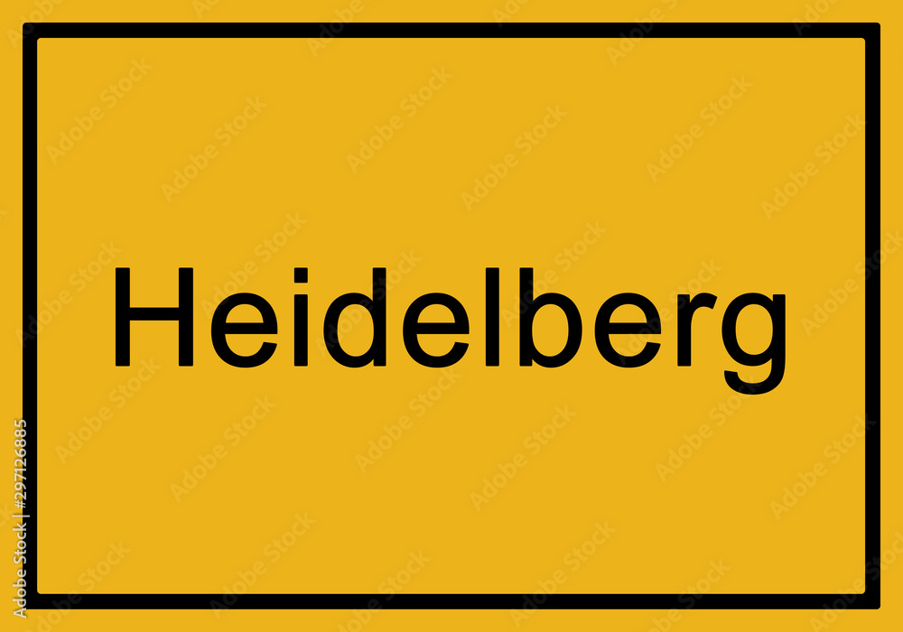 Typical german yellow city sign Heidelberg Typical german yellow city sign Heidelberg