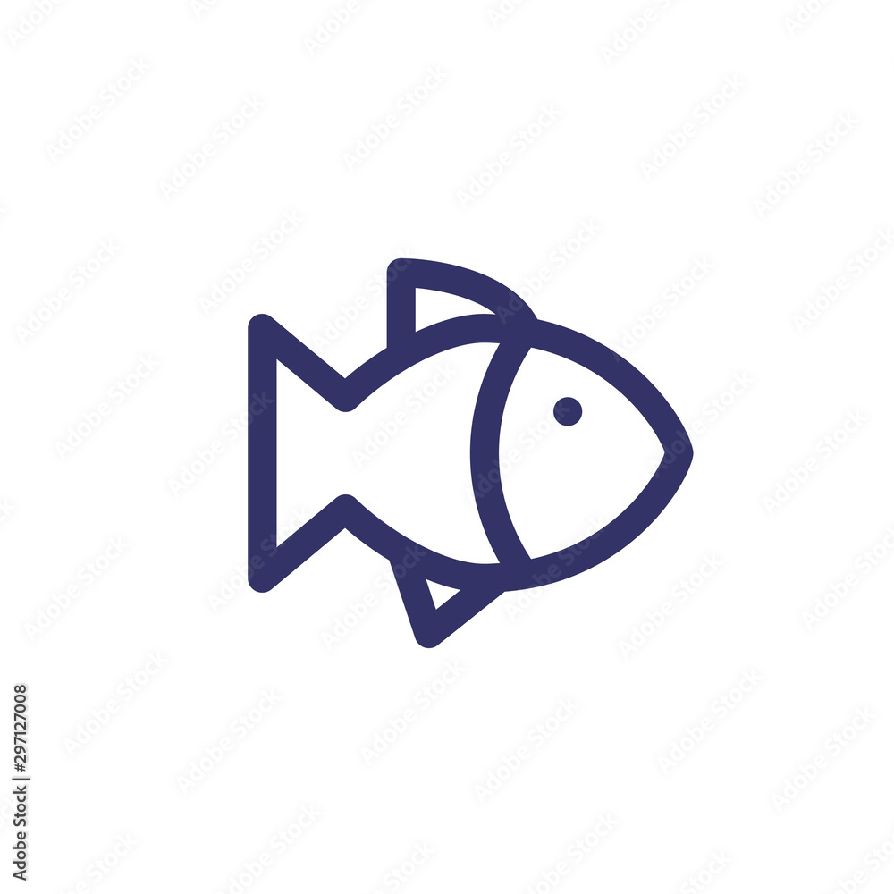 Fish icon vector. Linear style sign for mobile concept and web design. Fish symbol illustration. Pixel vector graphics - Vector. Fish icon vector. Linear style sign for mobile concept and web design. Fish symbol illustration. Pixel vector graphics - Vector.