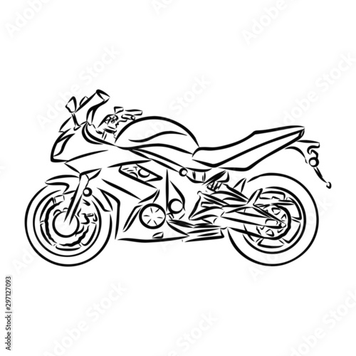 silhouette of motorcycle on white background