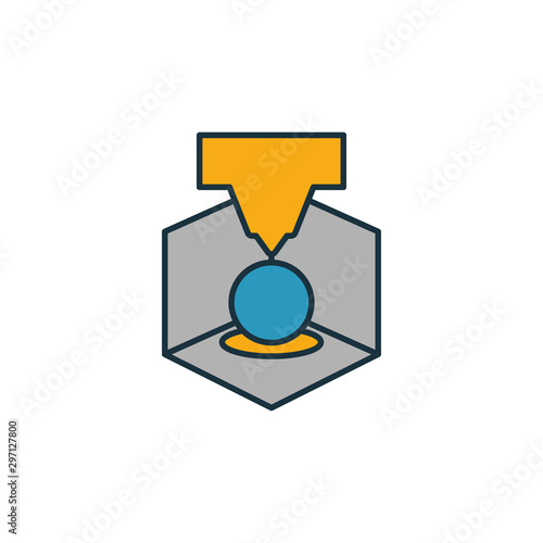 Additive Manufacturing icon set. Four elements in diferent styles from industry 4.0 icons collection. Creative additive manufacturing icons filled, outline, colored and flat symbols