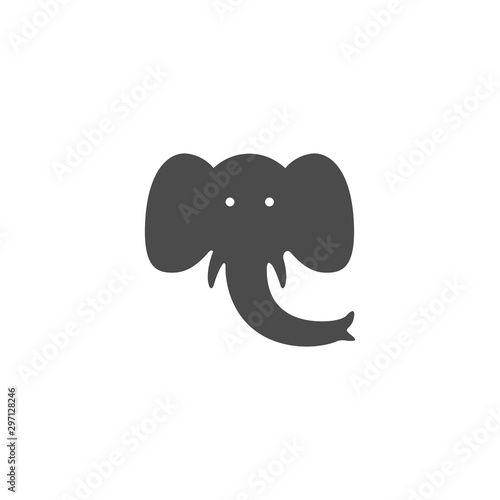 Elephant icon vector. Linear style sign for mobile concept and web design. Elephant head symbol illustration. Pixel vector graphics - Vector.