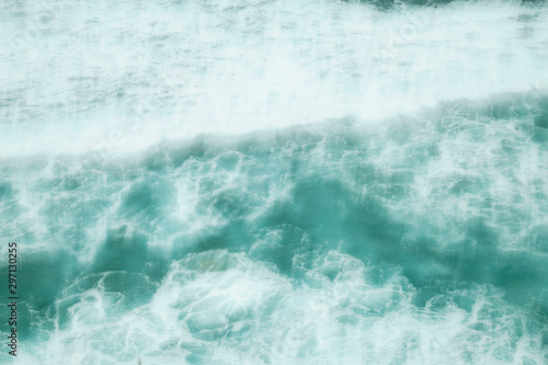 Sea water wave, abstract motion, long exposure, turquoise, blurred texture, background