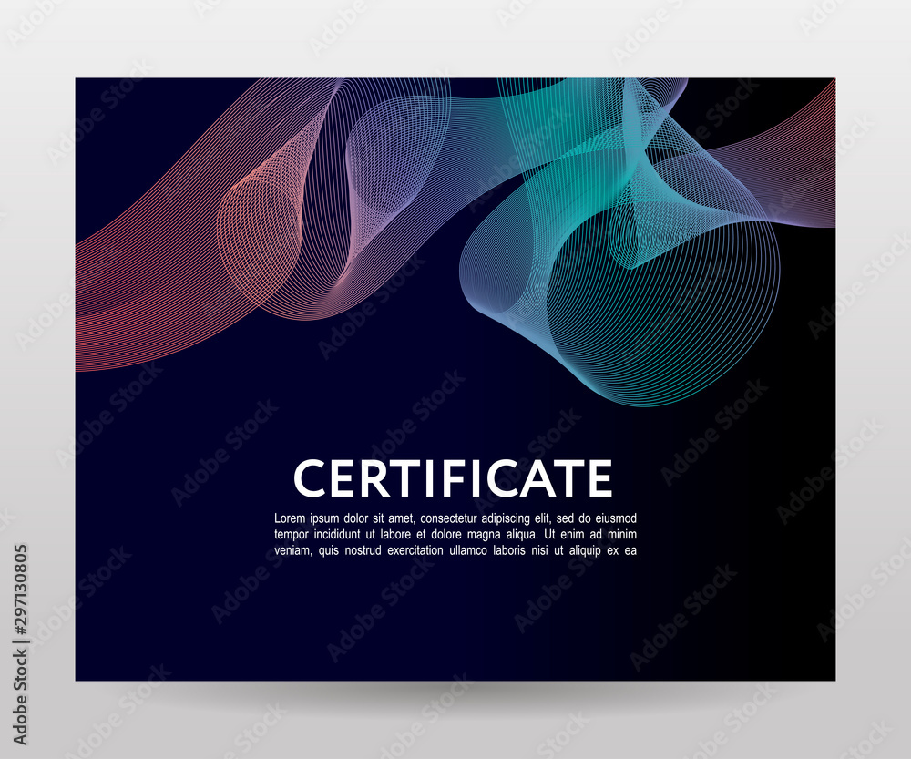 Fototapeta premium Certificate. Template diplomas, currency. Vector gradient frame