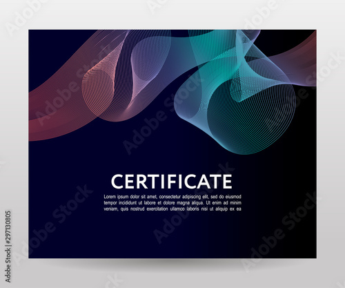 Certificate. Template diplomas, currency. Vector gradient frame