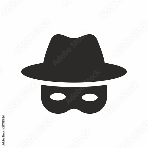 Spy icon. Vector icon isolated on white background.