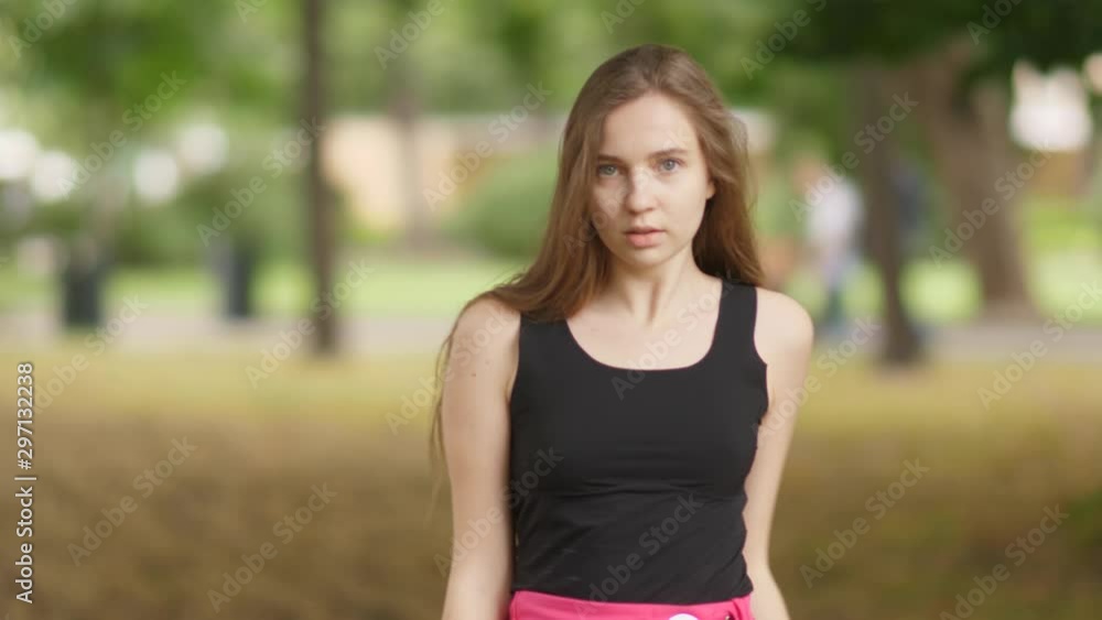 Young Attractive Caucasian Woman Posing And Dancing In The Park Young Attractive Caucasian Woman Posing And Dancing In The Park