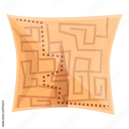 Quest map icon. Cartoon of quest map vector icon for web design isolated on white background