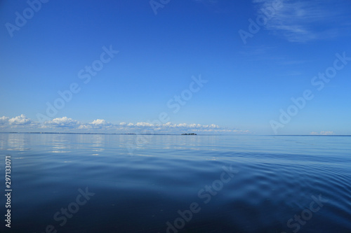 blue sky over the blue sea, view of a beautiful seascape