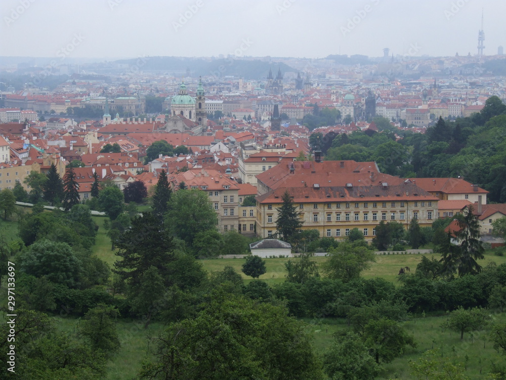 panorama of Prague from the hill