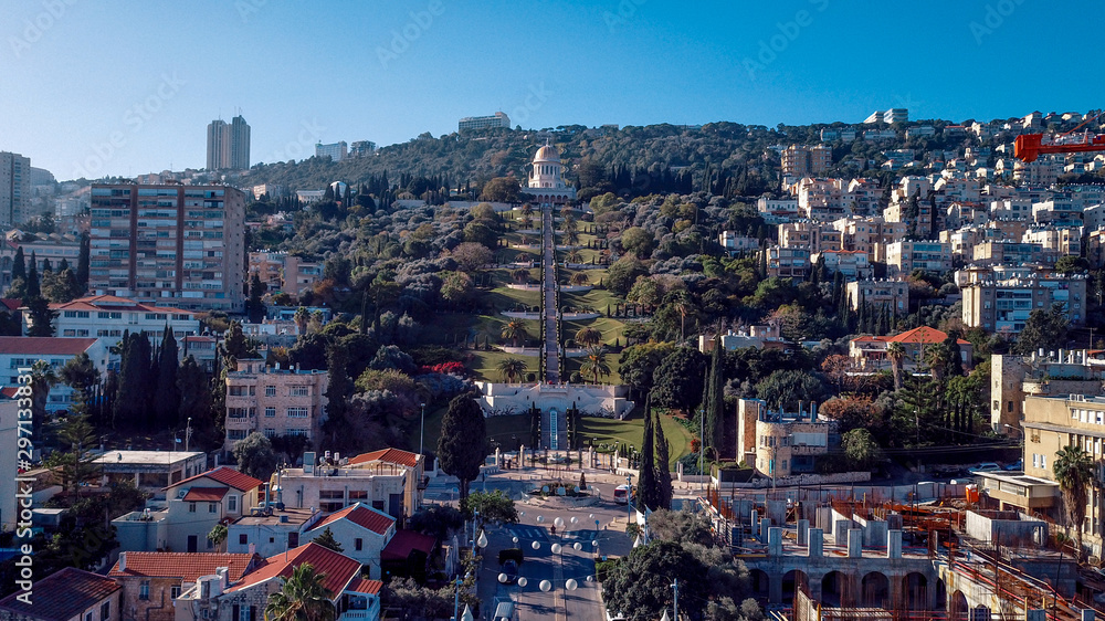 Aerial View to the Haifa Gardens, Israel