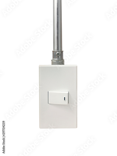 Light Switch in the Off Position Isolated on White Background