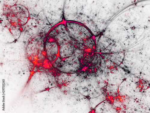 Red fractal barbed wire, di...