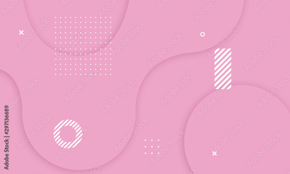 pink memphis trendy minimalist vector design. Cool geometric background illustration. Modern & simple cover design