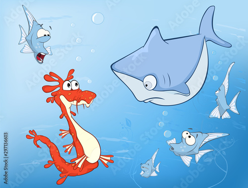 Vector Illustration of a Cute Seahorse Underwater Adventures 