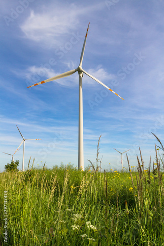 Eco power. Wind farm. Renewable energy resources. Wind turbine field in Poland © krysek