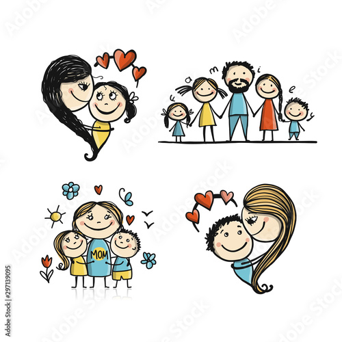 Happy mother's day. Set of cards for your design