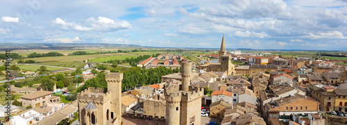 Panorama of the Spanish town Olite with the ancient castle photo