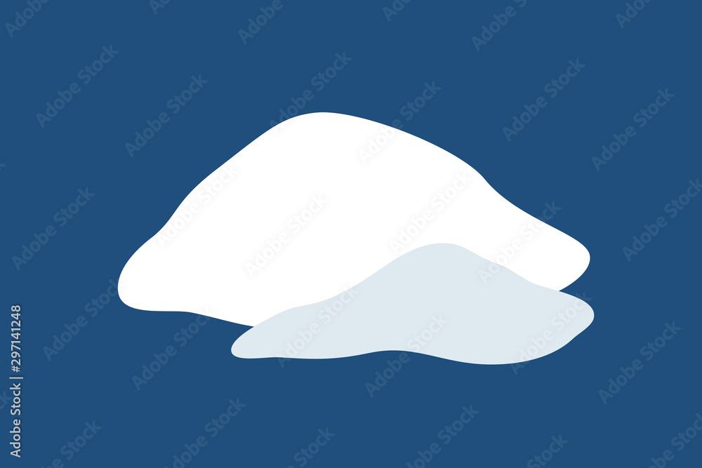 Snow pile set. Ice winter design. White blue design snow template. Snowy frame decoration isolated blue background. Contour outline cap. Christmas, New Year frozen ice texture. Vector illustration Snow pile set. Ice winter design. White blue design snow template. Snowy frame decoration isolated blue background. Contour outline cap. Christmas, New Year frozen ice texture. Vector illustration