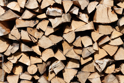 Pile of wood for the stove or fireplace. For background use.