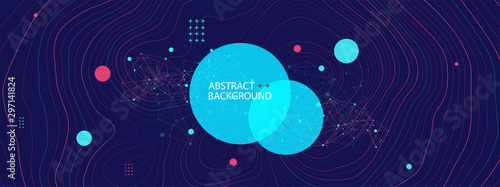 Template for science and technology presentation. Plexus style background.