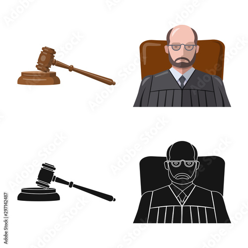 Isolated object of law and lawyer symbol. Set of law and justice vector icon for stock.