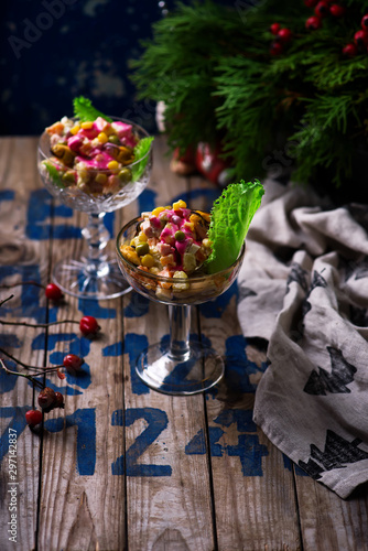 Fototapeta Naklejka Na Ścianę i Meble -  Salade Olivier, Russian salad